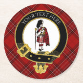 Scotsman-Clan-Wappen-kariertes Muster Runder Pappuntersetzer (Vorderseite)
