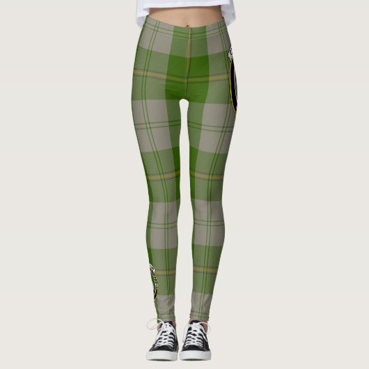 Scotstee Clan Cunningham Dress Green Dancers Crest Leggings (Vorderseite)
