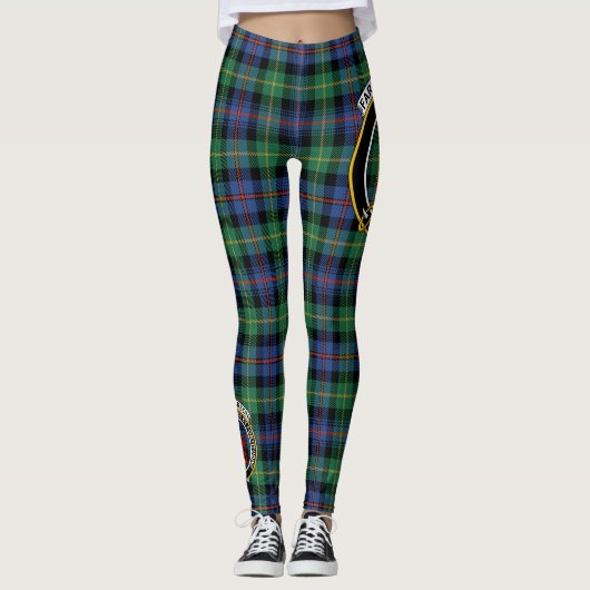 Scotstee Clan Farquharson Ancient Wappen Tartan Leggings (Vorderseite)