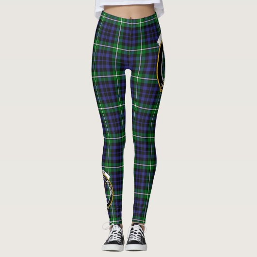 Scotstee Clan Forbes Lyon Court Wappen Tartan Wome Leggings (Vorderseite)