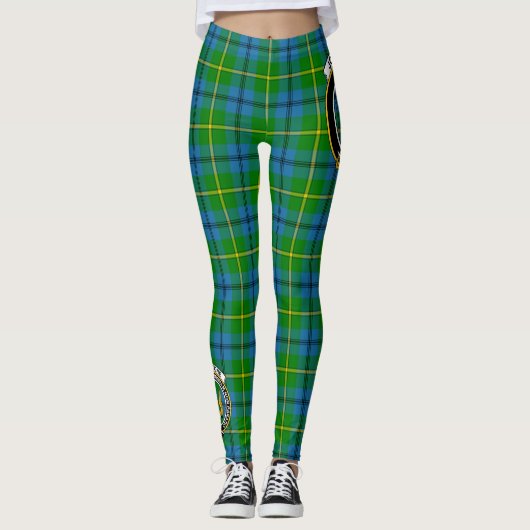 Scotstee Clan Johnston Wappen Tartan Women Legging Leggings (Vorderseite)