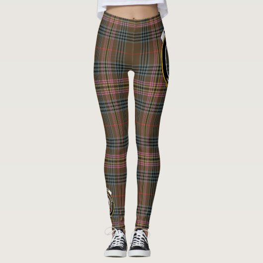 Scotstee Clan Kennedy Weathered Wappen Tartan Wome Leggings (Vorderseite)