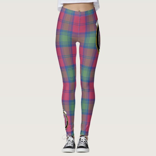 Scotstee Clan Lindsay Ancient Wappen Tartan Women Leggings (Vorderseite)