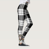 Scotstee Clan MacFarlane Black & White Wappen Tart Leggings (Rechts)
