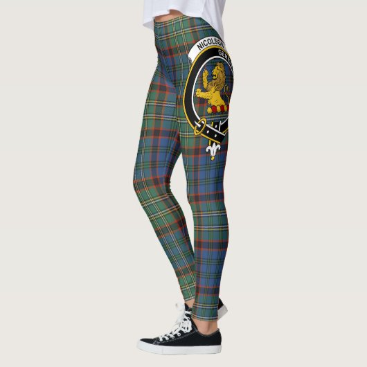 Scotstee Clan Nicolson Jagd Altes Wappen Tarta Leggings (Links)