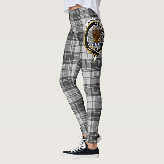 Scotstee Clan Sandilands Gray Wappen Tartan Women Leggings (Links)