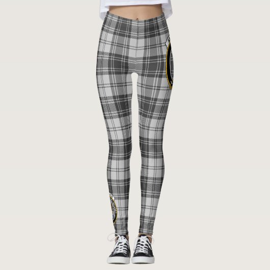 Scotstee Clan Sandilands Gray Wappen Tartan Women Leggings (Vorderseite)