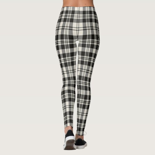 Scotstee Clan Scott Black White Ancient Tartan Leggings (Rückseite)