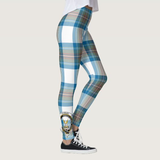 Scotstee Clan Stewart Mute Blue Wappen Tartan Wome Leggings (Rechts)