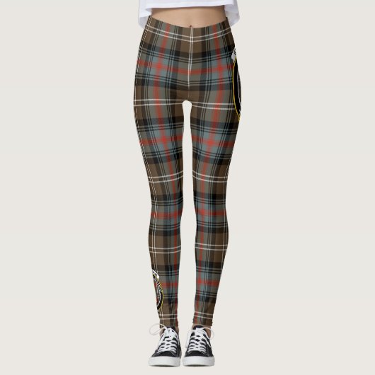 Scotstee Clan Sutherland Weathered Wappen Tartan Leggings (Vorderseite)