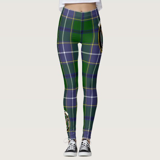 Scotstee Clan Wishart Jagd Wappen Tartan Women L Leggings (Vorderseite)