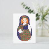 Scotswoman Matryoshka Postcard Postkarte (Stehend Vorderseite)