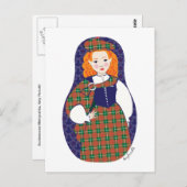 Scotswoman Matryoshka Postcard Postkarte (Vorne/Hinten)