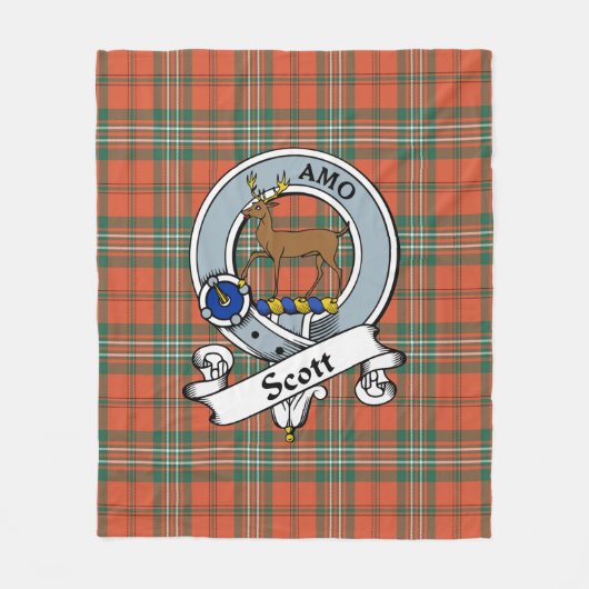 Scott Ancient Clan Abzeichen Tartan Kariert Fleecedecke (Vorderseite)