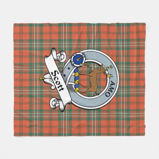 Scott Ancient Clan Abzeichen Tartan Kariert Fleecedecke (Vorderseite (Horizontal))