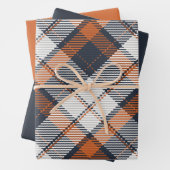 Scott Black Orange Modern Scottish Tartan Geschenkpapier Set (Beispiel)
