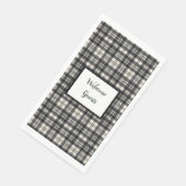 Scott Black und White Modern Scottish Clan Tartan Serviette (Ecke)