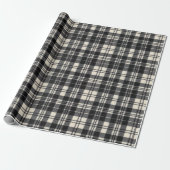 Scott Black und White Modern Scottish Tartan Geschenkpapier (Ungerollt)