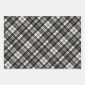 Scott Black und White Modern Scottish Tartan Geschenkpapier Set (Vorderseite)