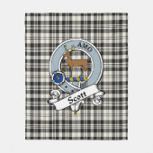 Scott Black - White Ancient Clan Abzeichen Tartan Fleecedecke (Vorderseite)