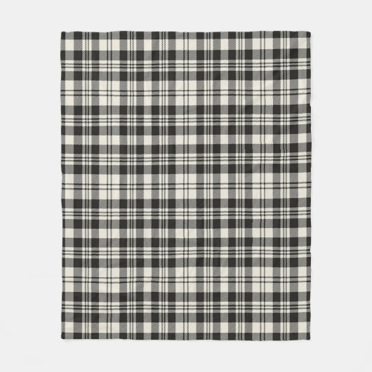 Scott Black - White Ancient Kariert Fleecedecke (Vorderseite)