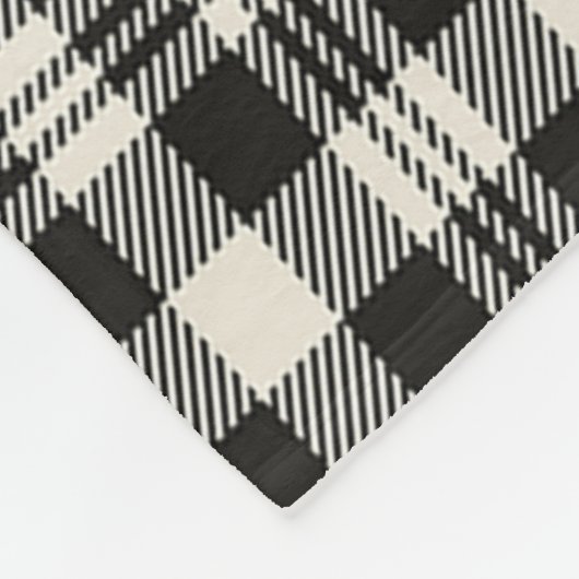 Scott Black - White Ancient Tartan Kariert Fleecedecke (Ecke)