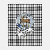 Scott Black - White Modern Clan Abzeichen Tartan K Fleecedecke (Vorderseite)