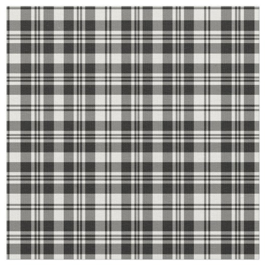 Scott Black & White Modern Tartan Stoff (Nahaufnahme)