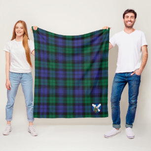 Scott Blackwatch Modern Tartan Kariert Fleecedecke