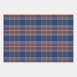 Scott Blue Burnt Orange Scottish Tartan Christmas Geschenkpapier Set