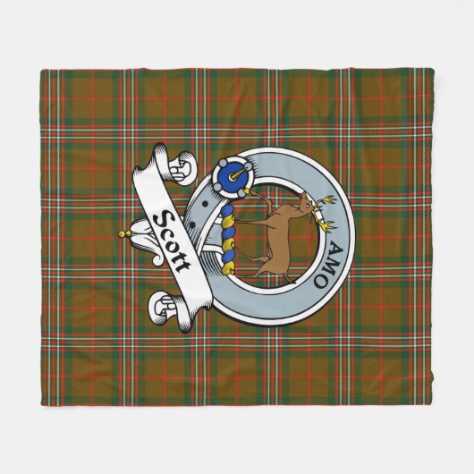 Scott Brown Modern Clan Abzeichen Tartan Kariert Fleecedecke (Vorderseite (Horizontal))