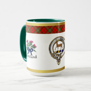 Scott Clan Abzeichen Tartan & Motto Tasse