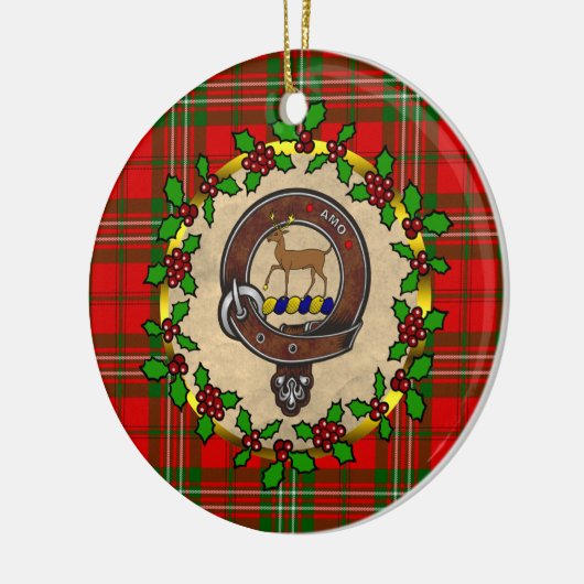 Scott Clan Abzeichen & Tartan Personalisierte Weih Keramik Ornament (Links)
