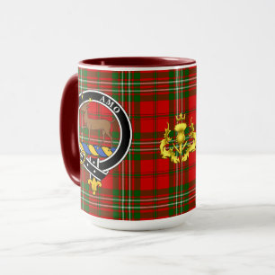 Scott Clan Abzeichen & Tartan Tasse