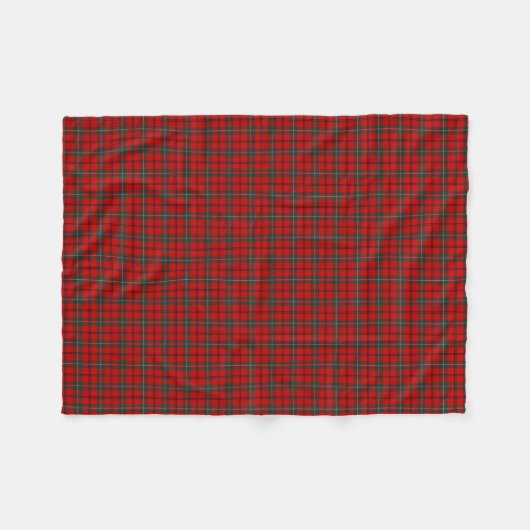 Scott Clan Red and Forest Green Tartan Fleecedecke (Vorderseite (Horizontal))