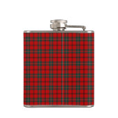 Scott Clan Tartan Bright Red and Green Kariert Flachmann (Rückseite)