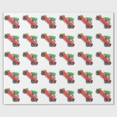 Scott Deerhound Auto mit Weihnachtsbaum Geschenkpapier (Flach)