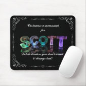 Scott - der Namensscott in 3D beleuchtet Mousepad (Mit Mouse)