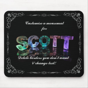 Scott - der Namensscott in 3D beleuchtet Mousepad