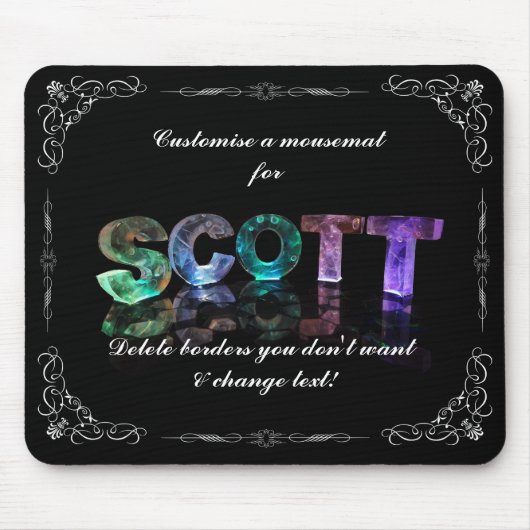 Scott - der Namensscott in 3D beleuchtet Mousepad (Vorne)