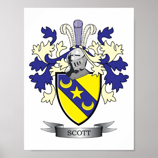 Scott Familienwappen Coat of Arms Poster (Vorne)