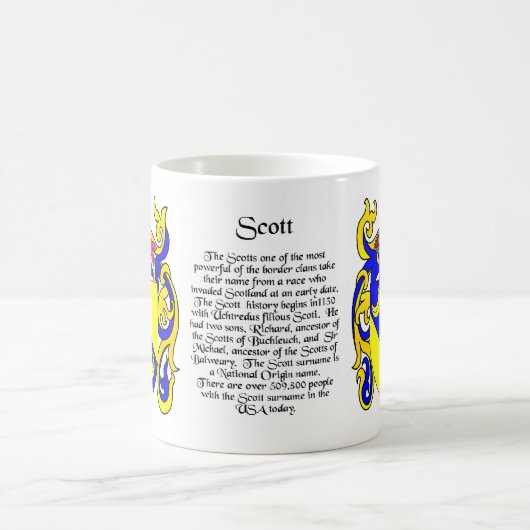 Scott-Familienwappen-Tasse Kaffeetasse (Mittel)