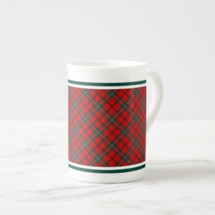 Scott Family Tartan Rot und Waldgrün Kariert Porzellantasse