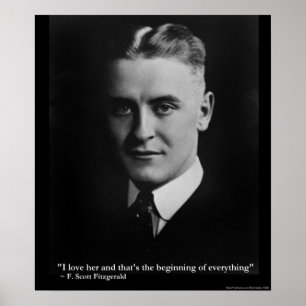 Scott Fitzgerald "Liebe/Anfang" Zitat Poster