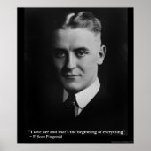 Scott Fitzgerald "Liebe/Anfang" Zitatposter Poster (Vorne)