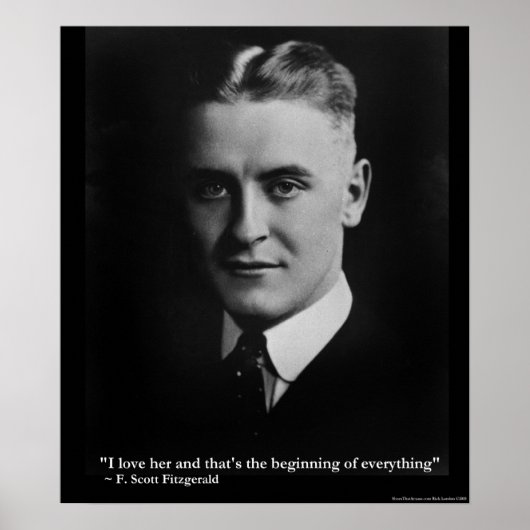 Scott Fitzgerald "Liebe/Anfang" Zitatposter Poster (Vorne)