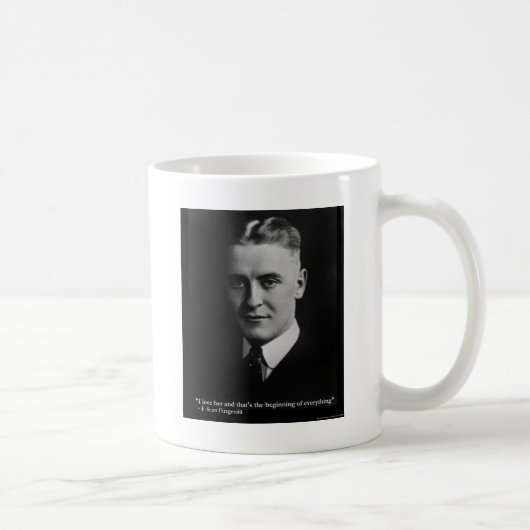 Scott Fitzgerald "Liebe/Beginning" Zitatgeschenke Kaffeetasse (Rechts)