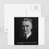 Scott Fitzgerald "Liebe/Beginning" Zitatgeschenke Postkarte (Vorne/Hinten)