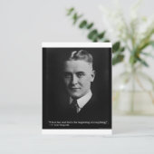 Scott Fitzgerald "Liebe/Beginning" Zitatgeschenke Postkarte (Stehend Vorderseite)