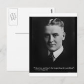 Scott Fitzgerald "Liebe/Beginning" Zitatgeschenke Postkarte (Vorne/Hinten)